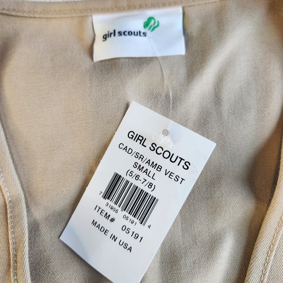 GIRL SCOUT Cadette Senior Ambassador Vest Teen Size Small Beige NWT #06252 - Picture 4 of 7
